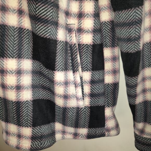 SOHO Threads Plaid Shacket Jacket Women's SIZE XL Black And Pink Sherpa Lined - Picture 3 of 16